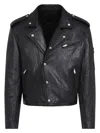 Prada Leather Biker Jacket In Black