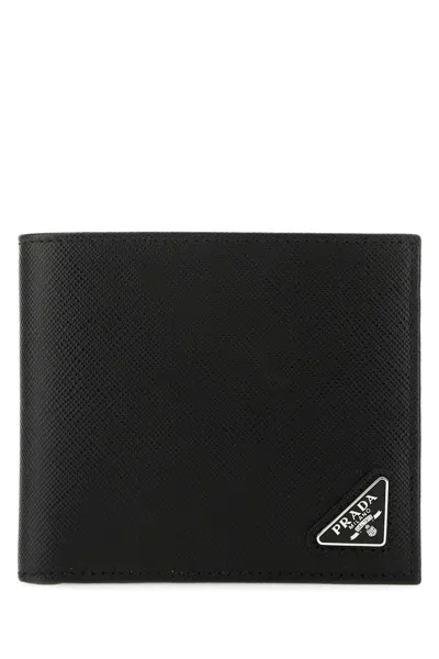 Prada Men Black Calf Leather Wallet
