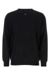 Prada Logo Intarsia Crewneck Knitted Jumper In Black
