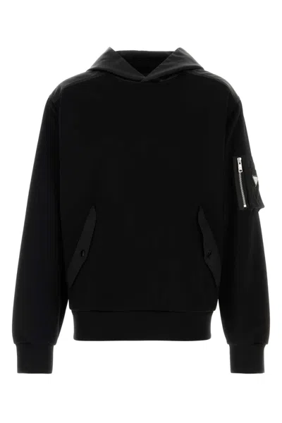 Prada Men Black Cotton Blend Sweatshirt