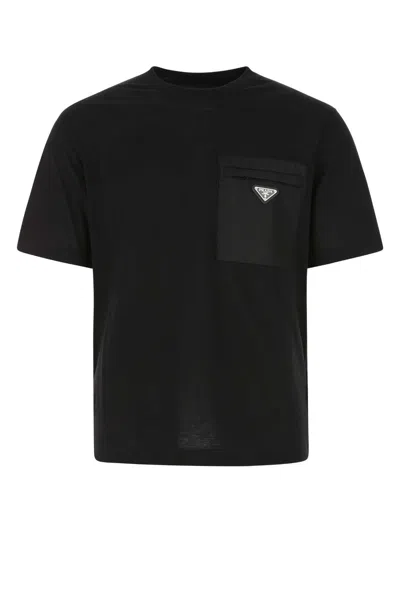 Prada Men Black Cotton T-shirt