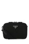 Prada Men Black Leather And Nylon Crossbody Bag