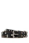 Prada Black Leather Belt In Black