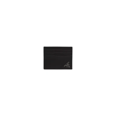 Prada Men's Black Leather Credit Card Case