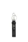 Prada Men Black Leather Key Ring In Black