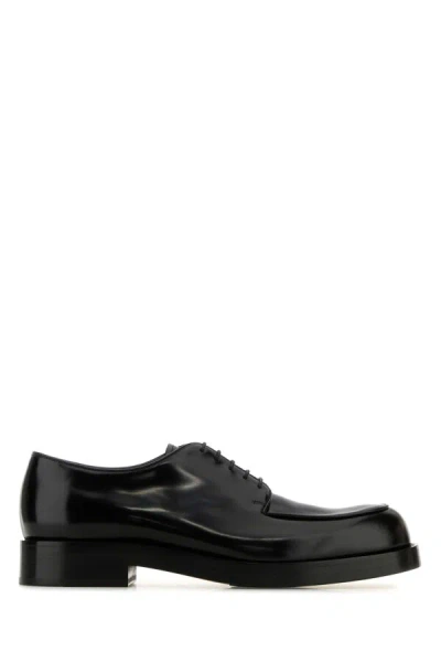Prada Men Black Leather Lace-up Shoes