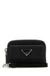 Prada Men Black Leather Wallet In Black