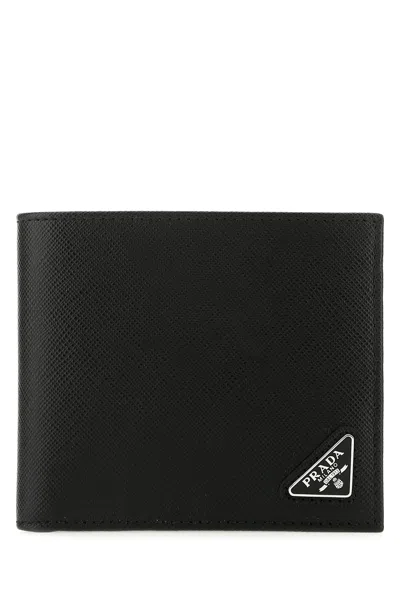 Prada Men Black Leather Wallet