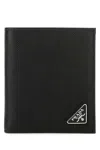 Prada Men Black Leather Wallet In Black