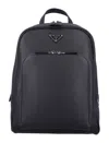 Prada Saffiano Leather Compact Backpack In Black