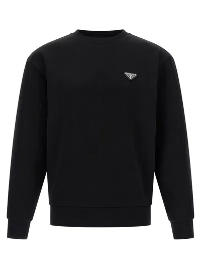 Prada Black Logo Crew Neck Sweatshirt