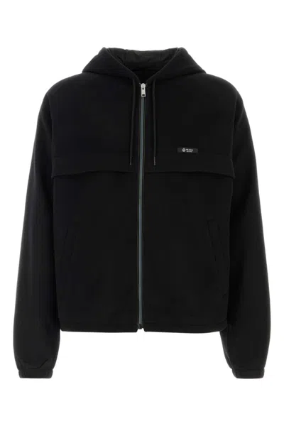 Prada Men Black Logo Hood Jacket