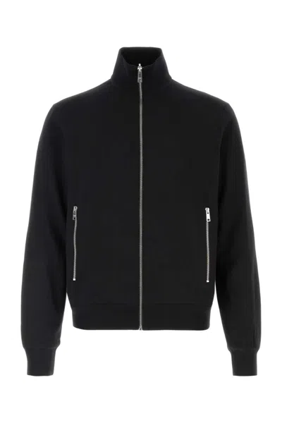PRADA MEN BLACK MOCK COLLAR CARDIGAN