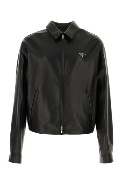 Prada Men Black Nappa Leather Jacket