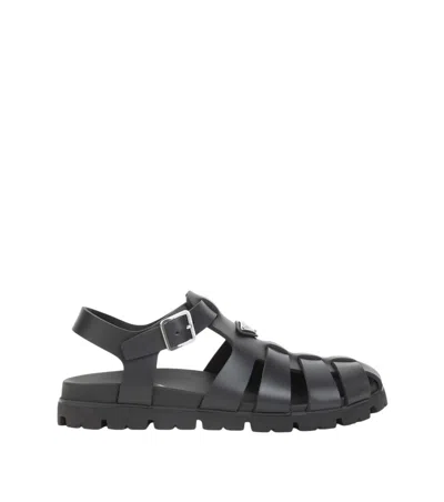 Prada Black Slingback Sandals