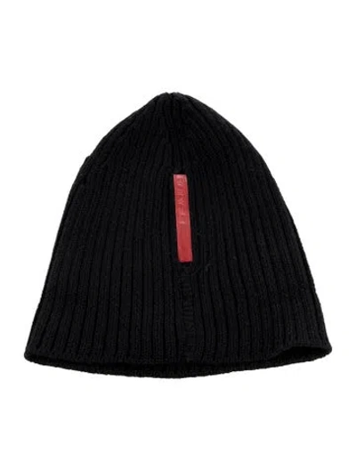 Pre-owned Prada Men's Black Wool Beanie