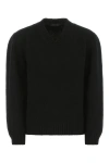 Prada Metallic Knit Wool-blend Sweater In Black