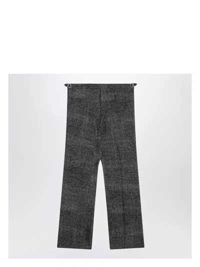 Prada Men's Black/white Herringbone Pants | Size 50 | Up0305ooo16rc