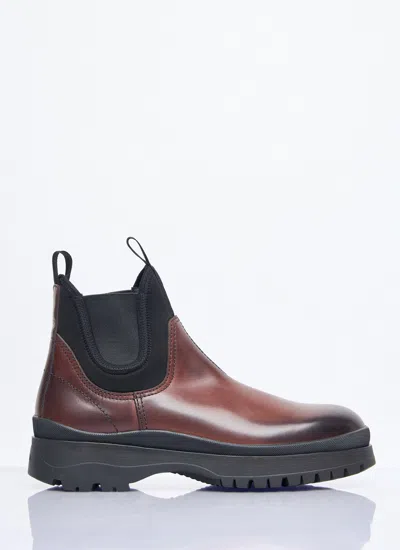 Prada Men Blixxen Boots In Brown