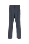 Prada Pantalone In Misto Mohair Blu Uomo In Blue