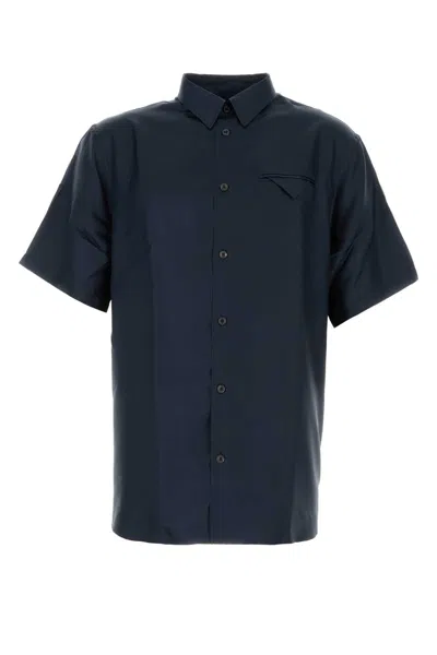 Prada Blue Satin Shirt In Black