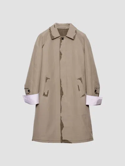 Prada Men's Bonded Devoré Cotton Coat In Grey