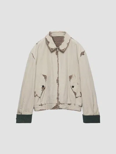 Prada Bonded Devoré Cotton Jacket In Neutral