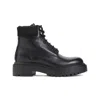 Prada Black Leather Ankle Boots In Black