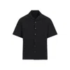 Prada Short-sleeved Bowling Shirt In Black
