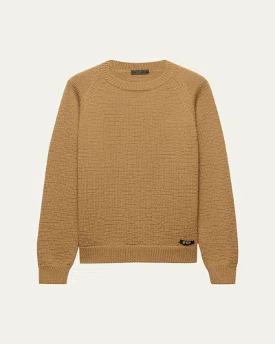 Prada Wool Crew-neck Sweater In Brown