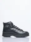 Prada Logo Leather Ankle Boots Boots And Ankle Boots Black In Black