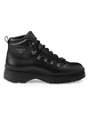 Prada Mens Black Brixxen Triangle-plaque Leather Ankle Boots Eur 44.5 / 10.5 Uk In Black