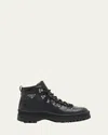 Prada Logo Leather Ankle Boots Boots And Ankle Boots Black In Black