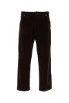 Prada Men Brown Velvet Denim Pant In Brown