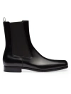 PRADA MEN'S BRUSHED LEATHER CHELSEA BOOTS