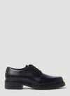 Prada Brushed Leather `derby` Shoes In Black