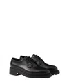 Prada Lace-up Leather Derbies In Black