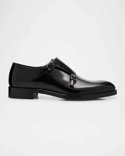 Prada Double-buckle Loafers In Black