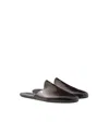 Prada Brushed Leather Slippers In Multi