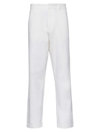 Prada Men's Bull Denim Pants In White