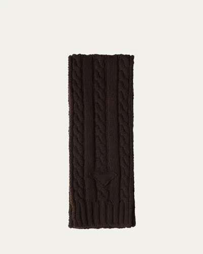 PRADA MEN'S CABLE-KNIT CASHMERE SCARF
