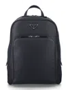 Prada Leather Backpack In Nero