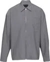 Prada Men's Camicia Mohair Seta Light Shirt In Grigio