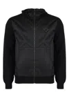 Prada Men's Cardigan With Nylon Frontal Panel In Black