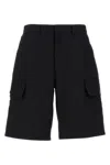 Prada Black Drill Bermuda Shorts In Black