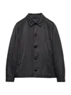 Prada Button Double Knit Jacket In Black