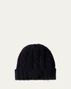 Prada Men's Cashmere Cable-knit Beanie In F0008 Bleu
