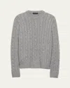 Prada Cashmere Crew Neck Sweater In Gray