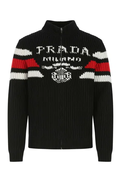 Prada Men's Cashmere Cardigan In Black