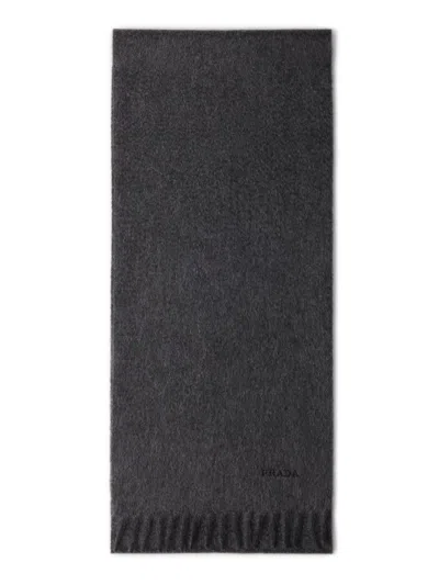 Prada Men's Cashmere Scarf In Gray